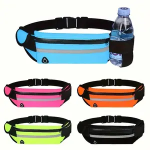 Multi-Purpose Waist Pack Running Pouch Belt Waist Pack Bag Adjustable Workout Fanny Pack Holder for Running Accessories, Fits waist sizes from 27" to 48" Fits Men and Women