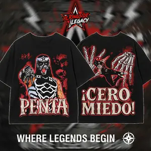 RingsideLegacy - Penta El Zero Miedo "Zero Fear" Premium Wrestling Cotton T-Shirt (Made In US), Wrestling Legend Outfit, Father Son Wrestling Shirt, Game Day Outfit, Birthday Gift For Wrestling Fans, Sports Entertainment Graphic Tee