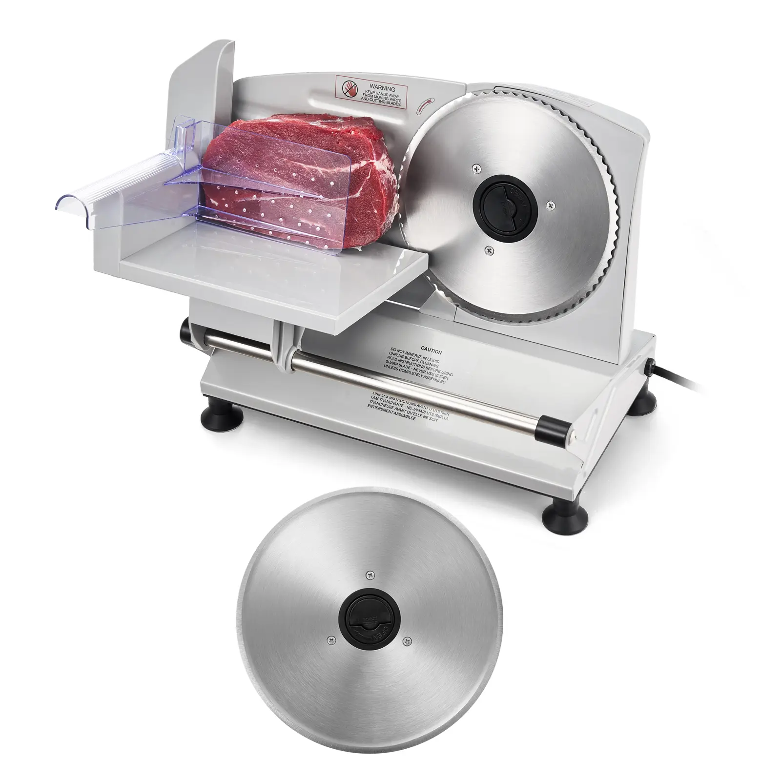 【Summerfinds】VEVOR Meat Slicer, 6.7 inch 150W Electric Deli Slicer Machine with two SUS420 Blades,  0-0.6 inch Adjustable Thickness, ETL Certified Home Food-Slicer for Meat, Ham, Baguett, Steak, ETL Approved