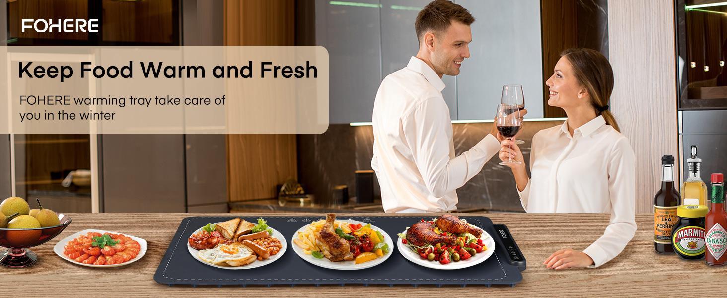 FOHERE Warming Mat for Food Full Surface Heating, 3 Modes, Electric Heating Tray, Keep Food Warm or Defrost, Suitable for Daily Home Use, Parties, Multifunctional, Rollable FOHERE Warming Mat for Food Full Surface Heating, 3 Modes, Electric Heating Tray, Keep Food Warm or Defrost, Suitable for Daily Home Use, Parties, Multifunctional, Rollable