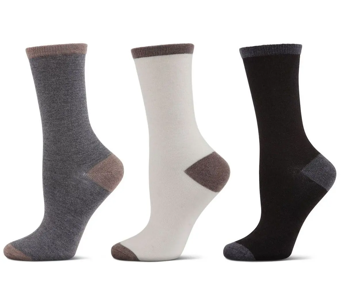 MeMoi Women's Set of 3 Tipped Cashmere Crew Socks
