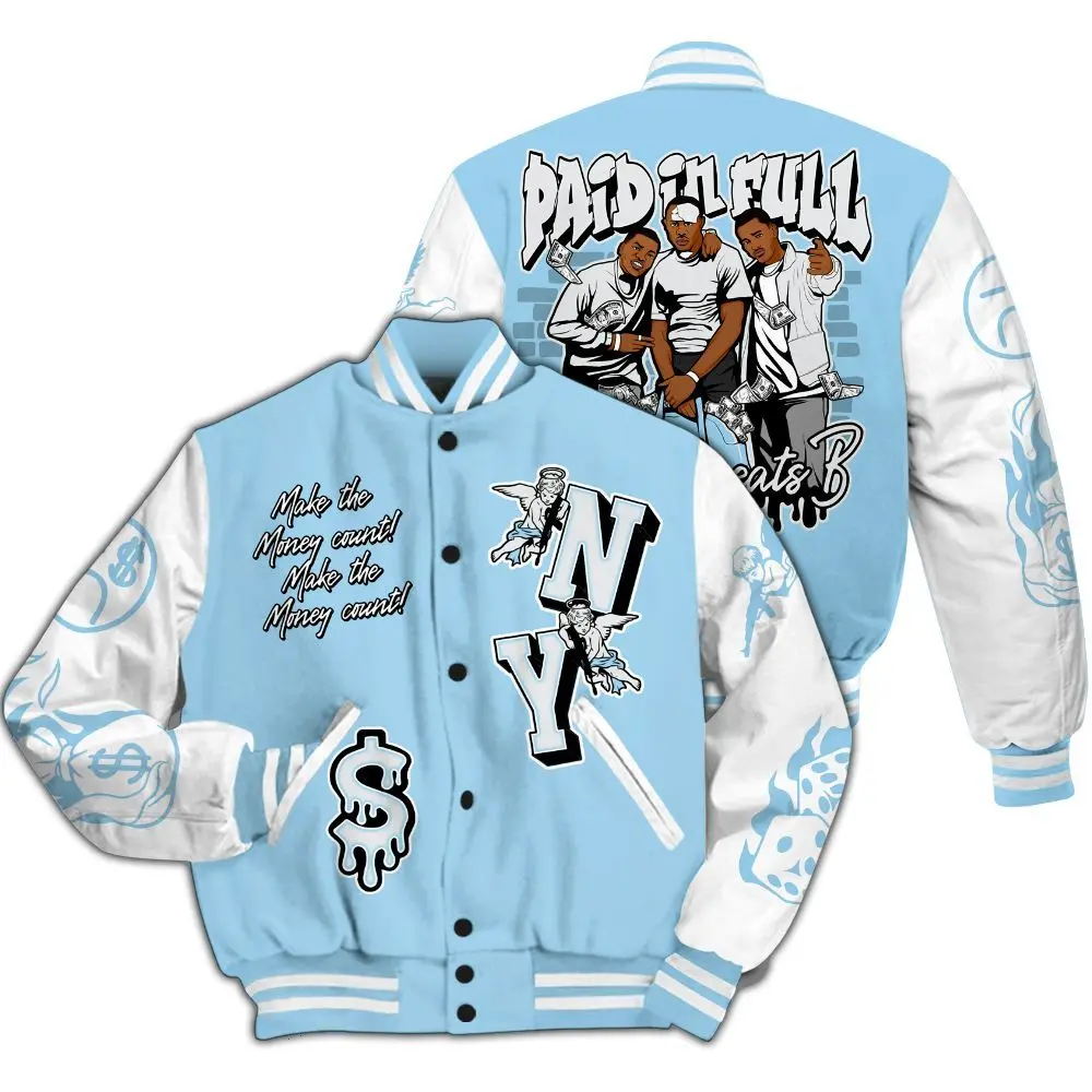 Varsity Jacket To Match Legend Blue 11s, Baseball Jacket for Men and Women, Varsity Sport Style, Casual Wear