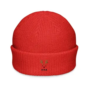Embroidered Fisherman Beanie | Warm Ribbed Knit Winter Hat | Stylish Unisex Cozy Beanie
