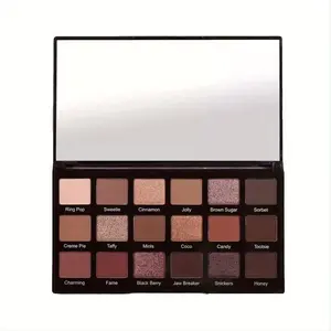 18-Color Eyeshadow Palette for Parties — Gift with Mirror, Shimmer & Matte Shades, Highlighters, Nude/Neutral Tones
