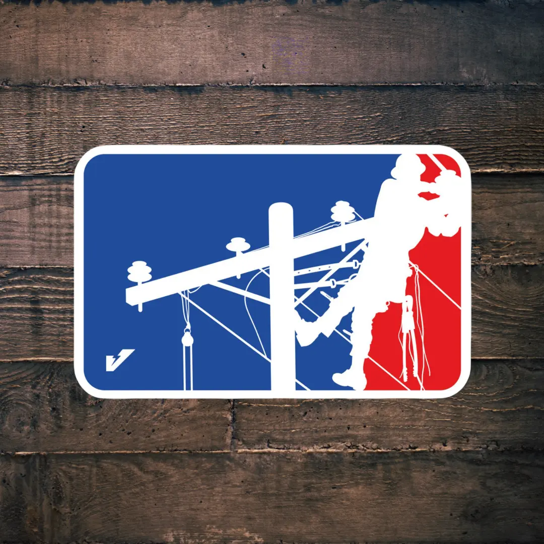 Major League Lineman Sticker, LINEMAN Hard Hat Sticker, Blue Collar Stickers, Gift for Electrician, Decals for Hard Hat- Toolboxes- Helmet.