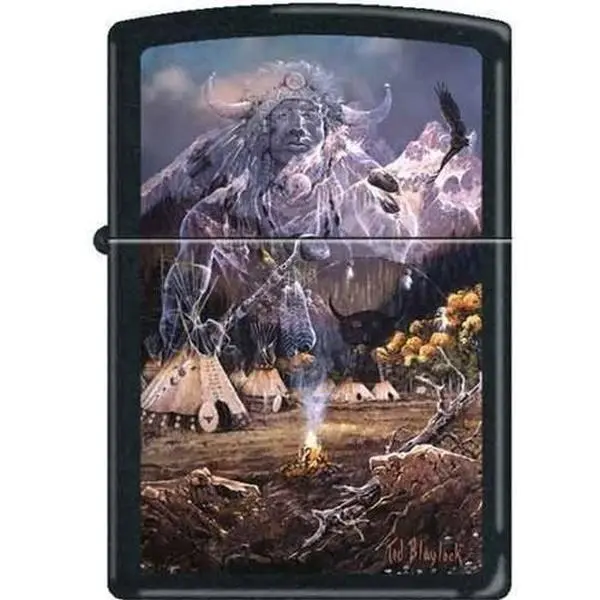 Zippo Blaylock Spirit of the Flame Black Matte Lighter with Optimum Performance & Lifetime Warranty in Eco-Friendly Gift Box