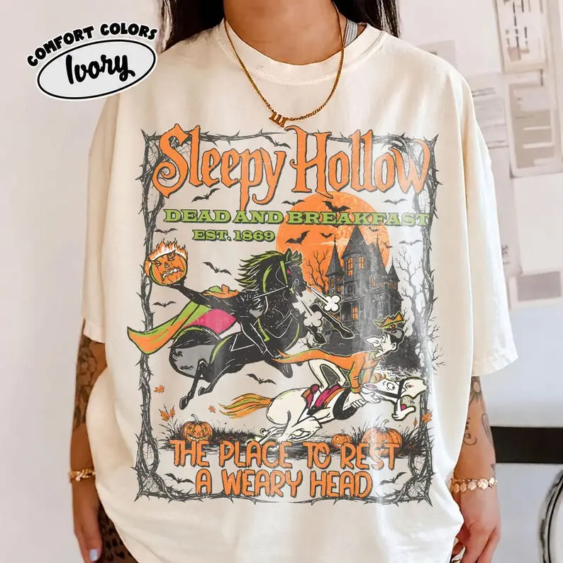 [Comfort Color] Vintage The Headless Horseman Comfort Colors Shirt, Halloween Sleepy Hollow Dead And Breakfast Tee, Halloween Party 2026
