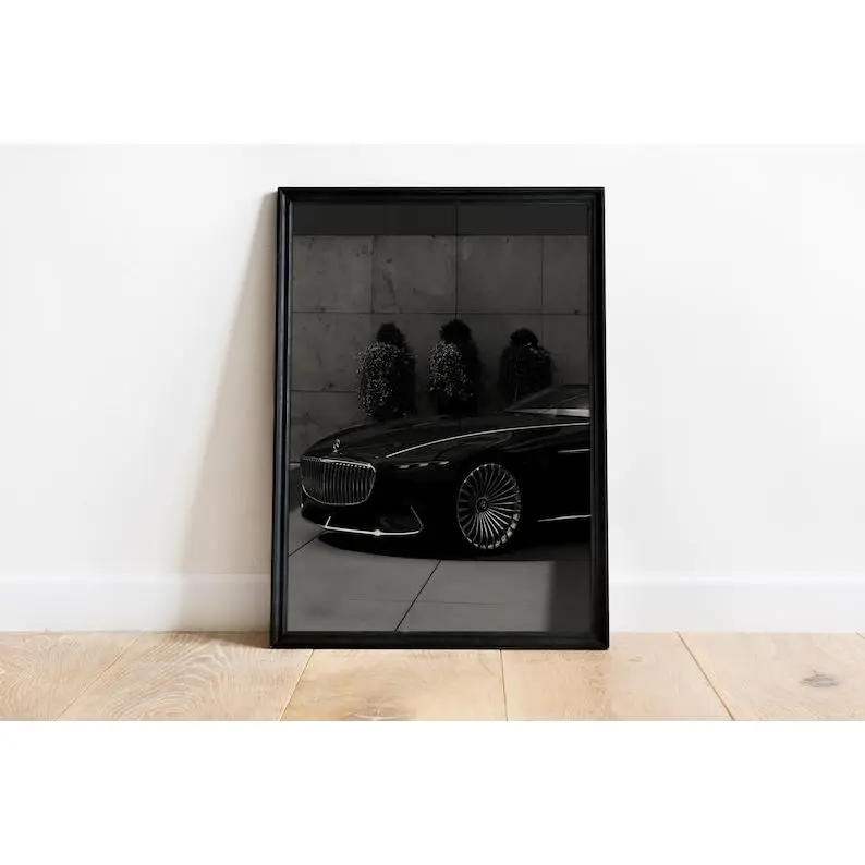 Mercedes-Maybach 6 Poster, Luxury Car Black and White Art ,Product without frame