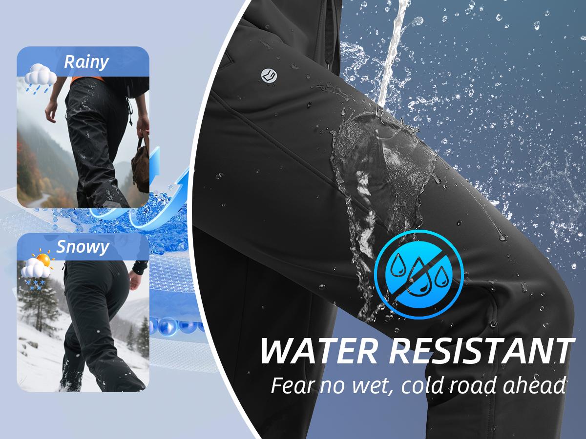 G Gradual Women's Fleece Lined Joggers Hiking Pants 4 Zipper Pockets High Waisted Water Resistant Winter Running Sweatpants SpringStatements