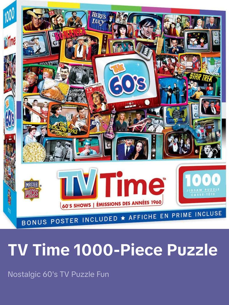 TV Time - 60's Shows 1000 Piece Jigsaw Puzzle