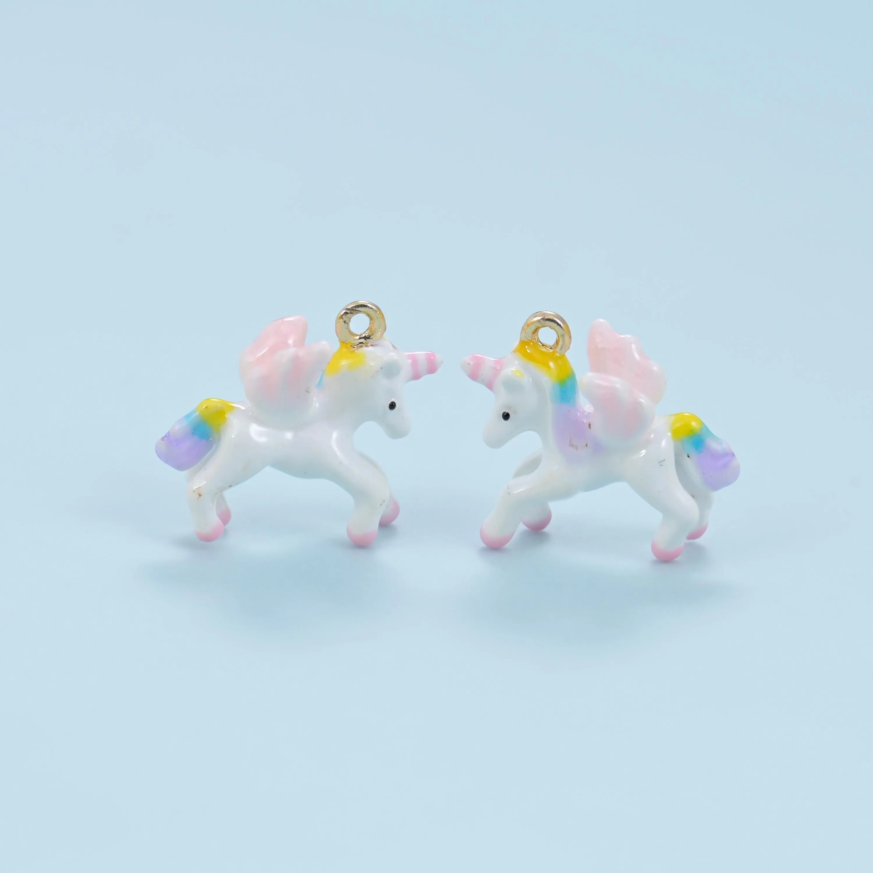 Enamel Unicorn Charms: 18K Gold Filled, DIY Jewelry Making Supply