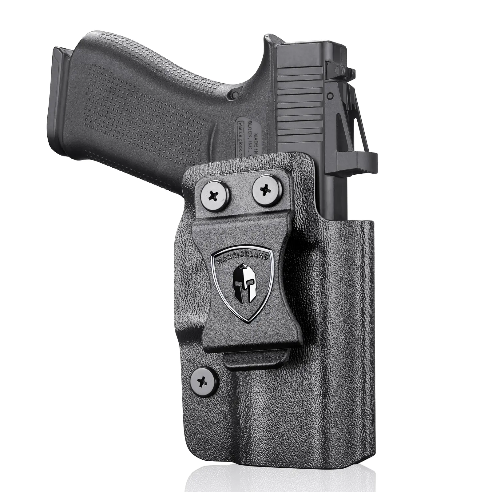 WARRIORLAND Tactical IWB Holster - Rigid Kydex Form, Optic Cut, Adjustable Retention, Open Bottom, Concealment for Glock 43/43X/43X MOS, Functional Concealed Carry for Adults