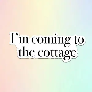 I’m coming to the cottage style sticker with cozy hockey fandom vibes, romance inspired design, subtle pride theme, perfect for Kindle and laptops