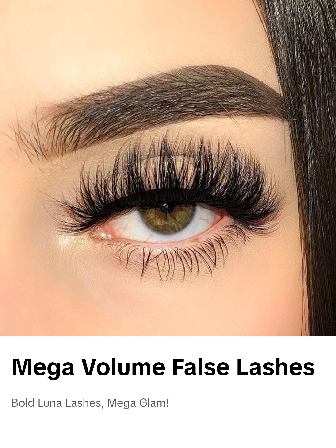 Gabriela Lashes, style “LUNA” (1 pair) 3D Mink Lash Strip, 20mm, Mega Volume, Dramatic  Eyelashes, High quality & Reusable