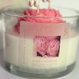 Peony Flower Fragrance Candle, Home Decor Item for Indoor Spaces