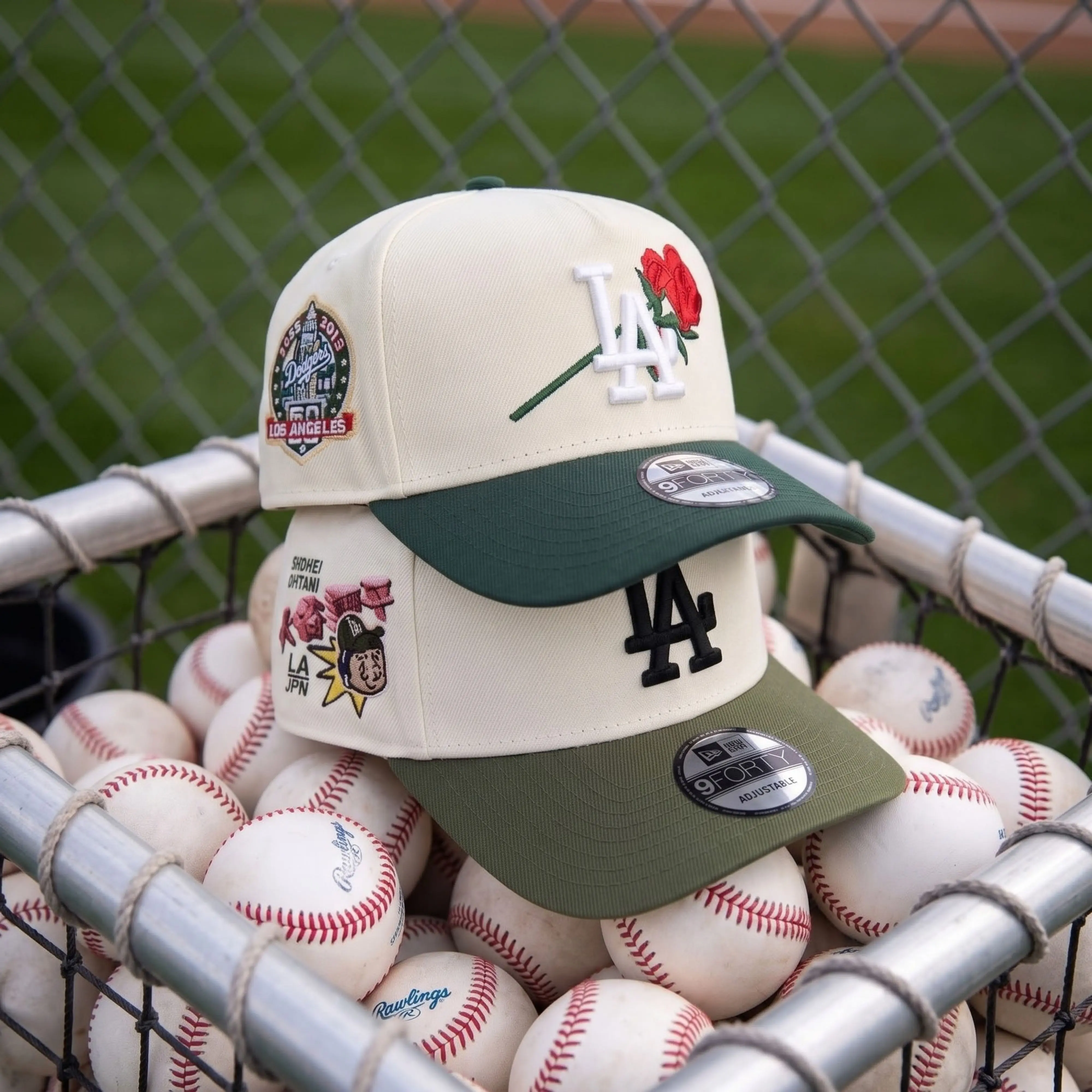 New Era 59FIFTY MLB Baseball Cap – NY Yankees & LA Dodgers Anniversary Side Patch, Adjustable Baseball Hat, Adjustable Fit Sports Collectible Headwear