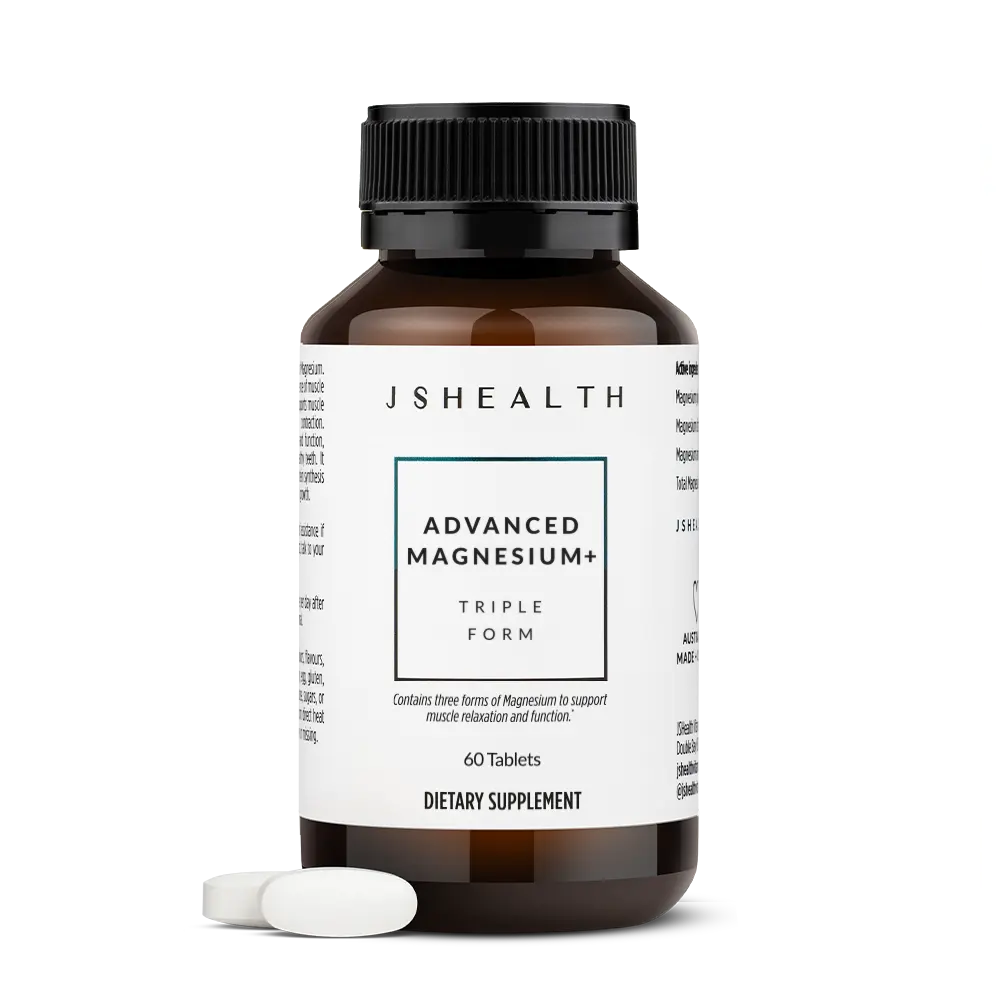 JSHealth Advanced Magnesium+ Formula - Triple-Form Magnesium for Muscle Relaxation, Nervous System & Bone Support