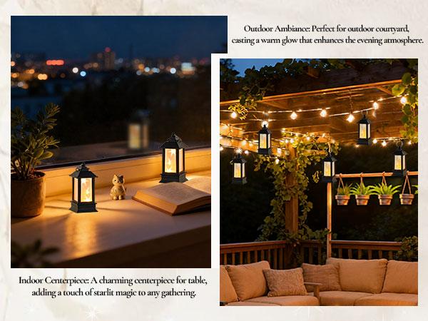 Set of 24 Lanterns Decorative Indoor: Starlight Mini LED Lantern for Centerpiece Table Decorations Halloween Christmas Wedding Party Camping Decor