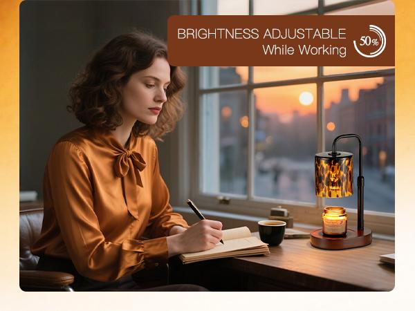 Tortoise Shell Home Decor: Black Candle Warmer Lamp with Timer Vintage Leopard Lamp with 2 Bulbs Height Adjustable Candle Warmer Dimmable Christmas Gift for Women