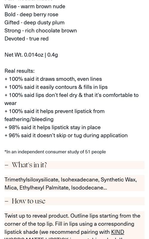 Kind Words Matte Lip Liner