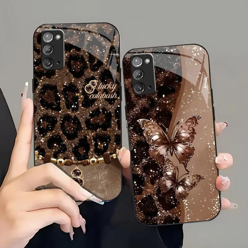 Suitable for [Galaxy Note20] high-end women's phone case🤩，the pattern is printed, not glitter; various leopard print patterns are available，drop-resistant and fingerprint-proof YM99