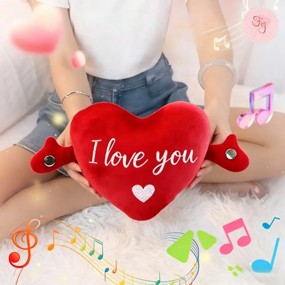 Interactive Heart Toy, Best Parent-Child Interaction Emotional Connection Gift, Recordable Personalized Messages Hug Heart Doll, Perfect Valentine's Day Present, Requires Aa Batteries