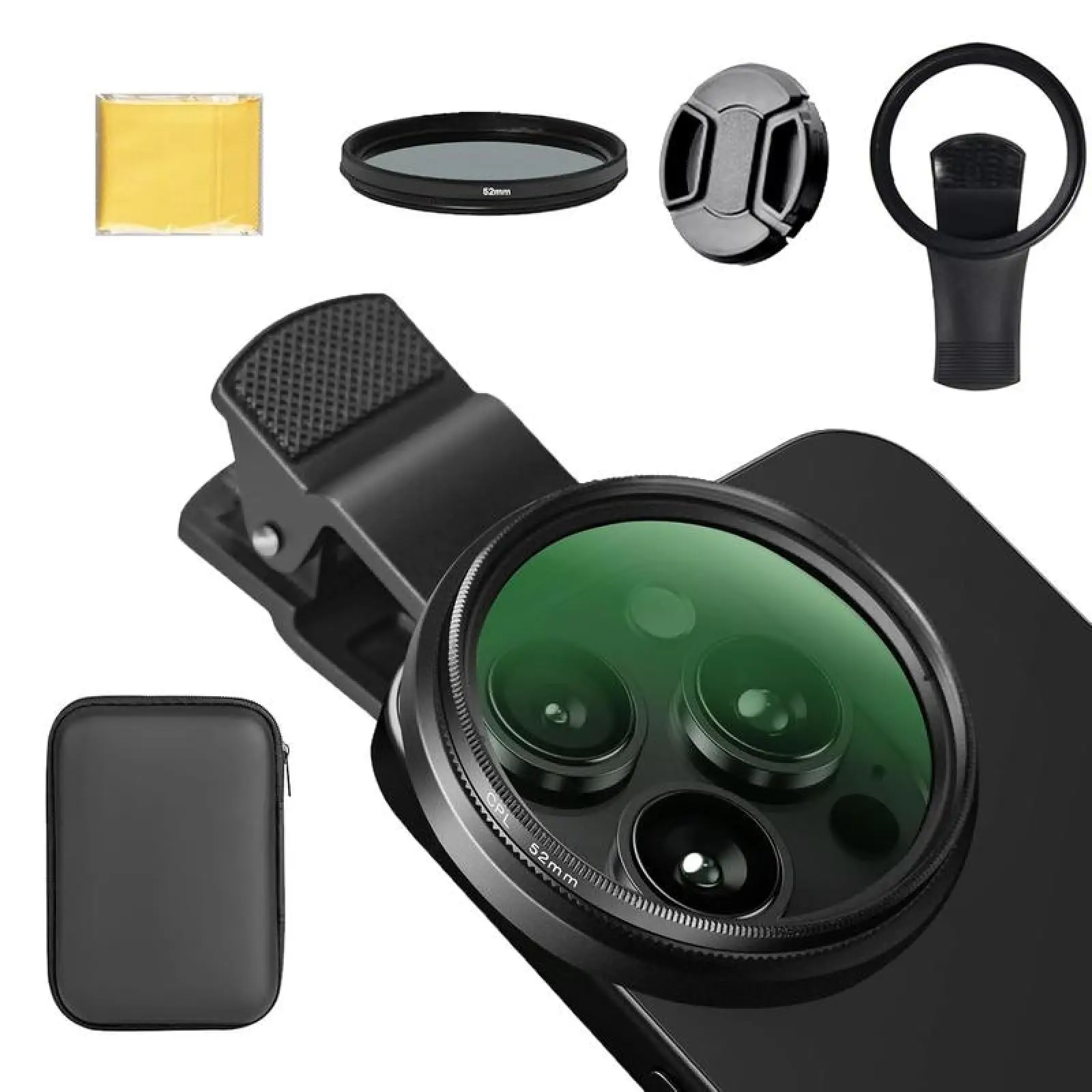 52mm Clip-On CPL Phone Camera Lens Filter,Polarizer Circular Filter,Samsung iPhone Camera Accessories Cell Phone,Ultra Slim Multi-Coated CPL Filter for,Android Lens Attachments Polarizer.
