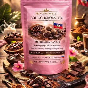 Princessda LLC Boul Chokola Peyi Haitian 100% Cacao Premium Quality Chocolate 8 oz 227g Rich Authentic Taste Inspired by Tradition