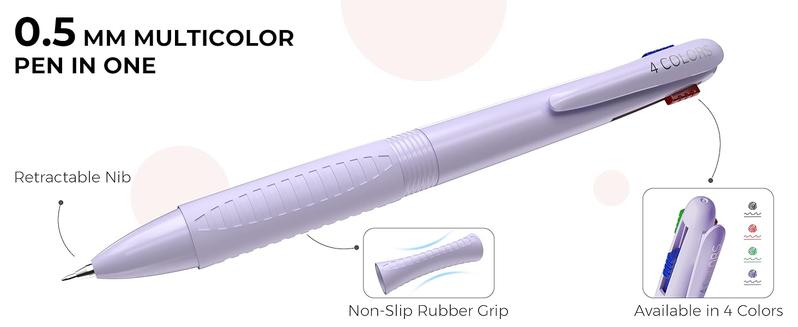 Four Candies 56/58 PCS Aesthetic School Supplies with Large Pencil Case, 6 Colored Ballpoint Pens, 12 Pastel Highlighters, 5 Black Ink Gel Pens, 9 Mechanical Pencils 0.5-2.0mm Student Essentials,girly office supplies,Writing Instruments Stationery Set