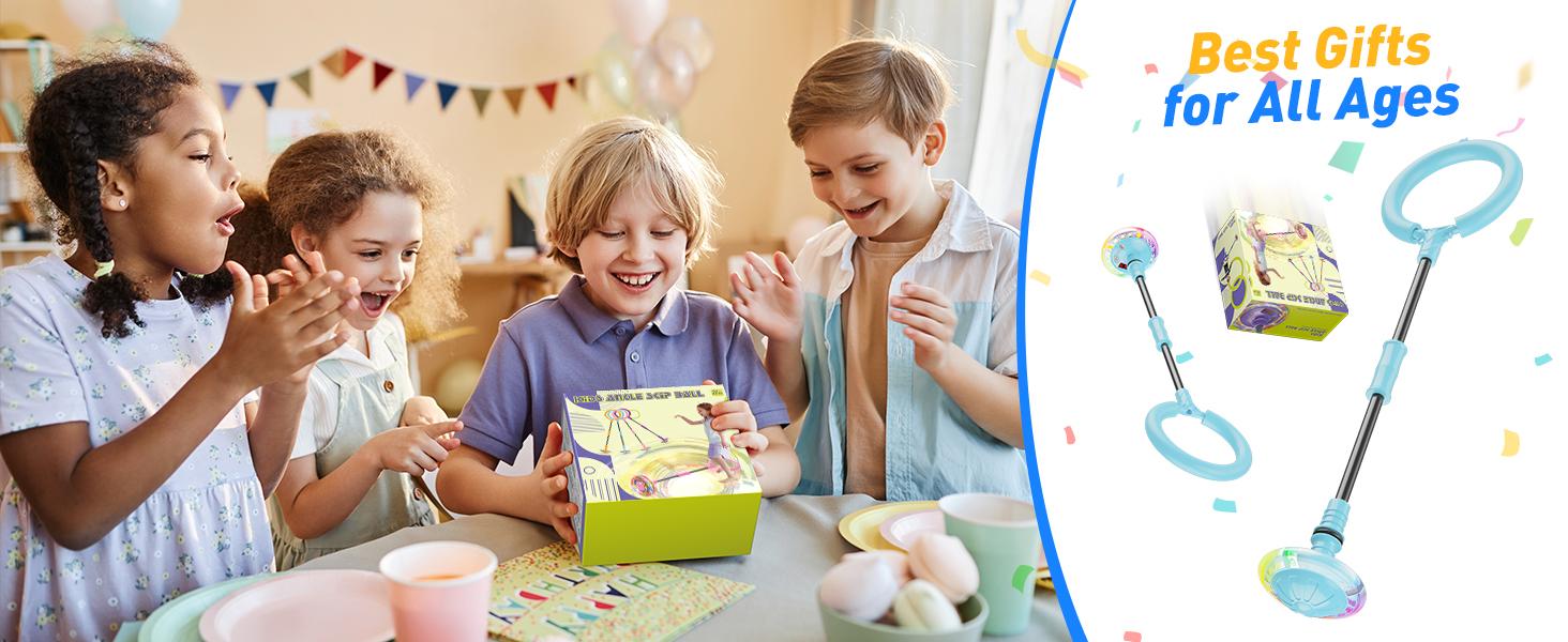 Flooyes Skip Ball Toy for Girls, Girl Birthday Gifts, 3 Fun Modes, Flashing Light-Up Wheel,LED Digital Counter,Replaceable Battery,Girl Birthday Gifts for Age 6-10+,Fun Outdoor Girl Toys