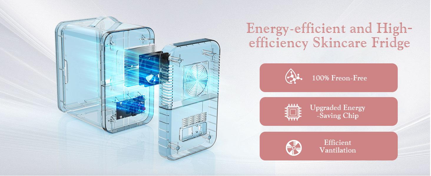 Mini Fridge for Bedroom, 6L Skincare Fridge with LED Mirror, Portable Cooler & Warmer for Dorm, Office, Makeup & Cosmetics, White Compact Quiet Design Mini Fridge for Bedroom, 6L Skincare Fridge with LED Mirror, Portable Cooler & Warmer for Dorm, Office, Makeup & Cosmetics, White Compact Quiet Design