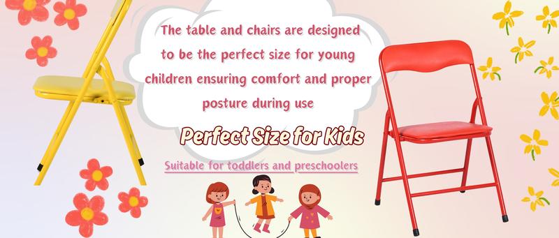 【Christmas Gifts】Homy Casa Kids 5-Piece Folding Activity Table and Chair Set - Lightweight, Multi-Color, Perfect for Playrooms& Home Use Decor Multiple