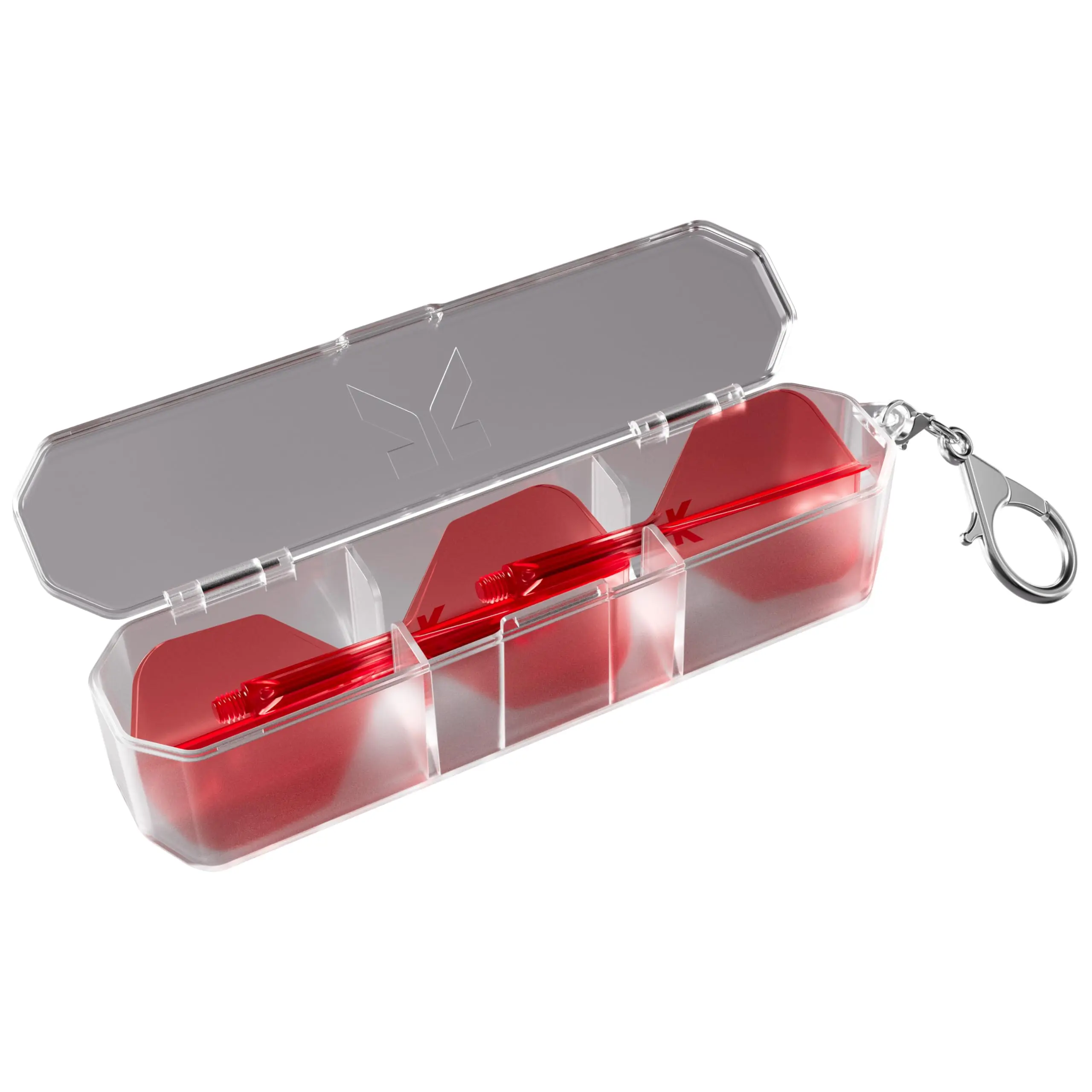 Target Darts K Flex Flights Storage Case | Stores Set of 3 Kflex Flight and Shaft System | K-Flex Holder, K Case, Dart Accessories Case, Hard Storage Case with Key Chain, Darts Gear