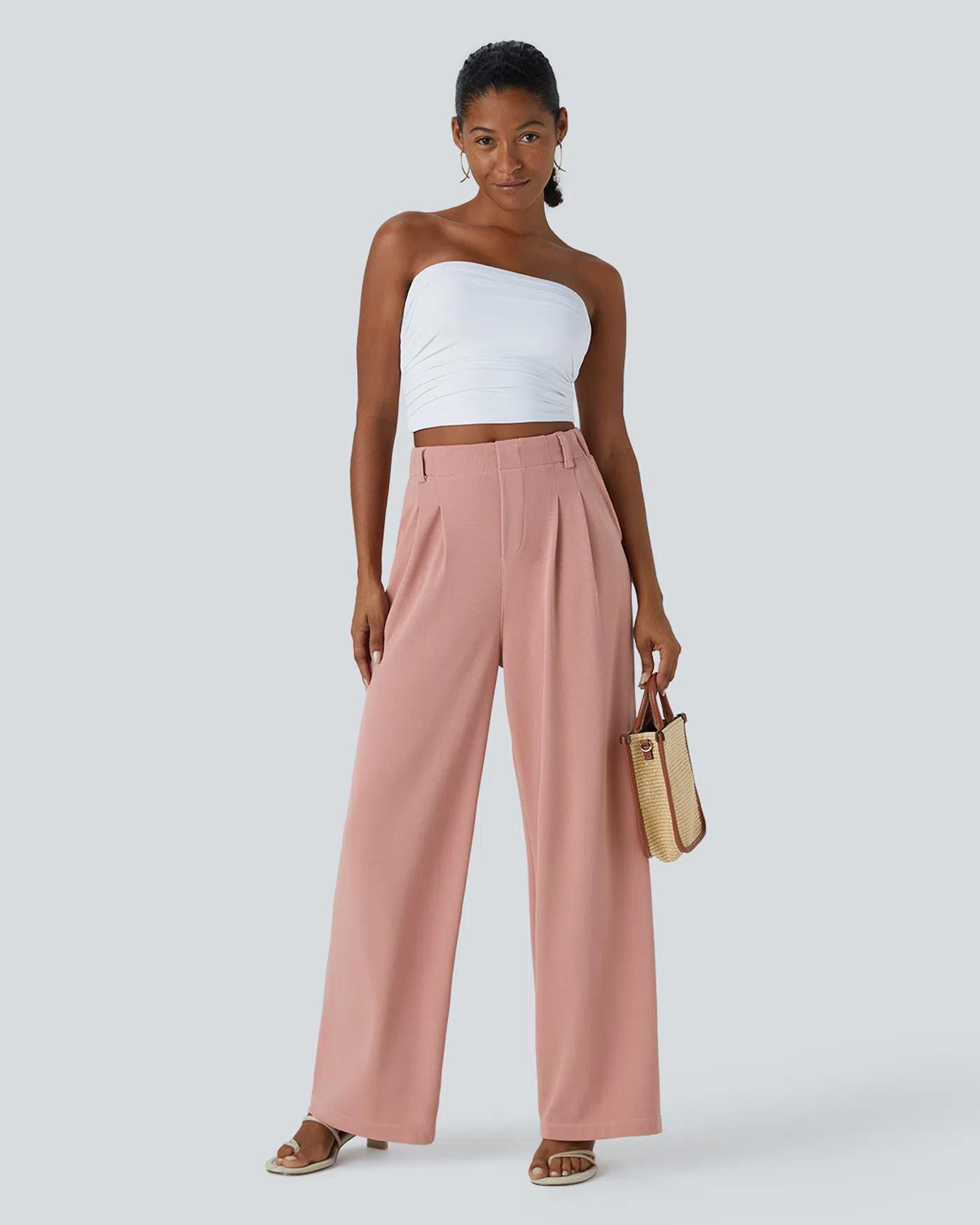 【Creator’s Pick】Halara Flex High Waisted Pocket Wide Leg Waffle Work Pants