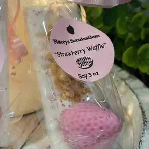STRAWBERRY WAFFLE Soy WAX Melt Snap Bar, 3 oz, Vegan, Clean Scent, Pet Friendly