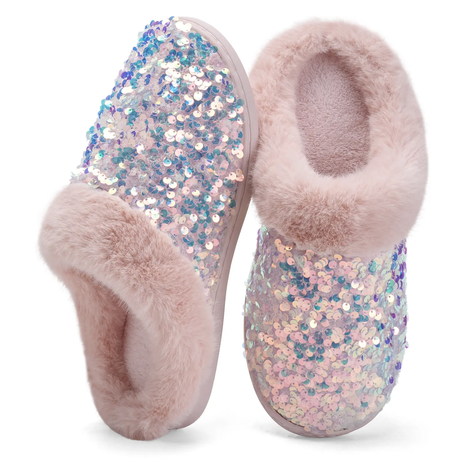 WateLves Women's Fuzzy House Slippers, Soft Knit Clog Slides with Plush Lining & Memory Foam, Indoor Outdoor Footwear with Anti-Skid Sole, Party, Fabric, Slip On, Cable Knit, Women's Shoes, Classic#sohochic