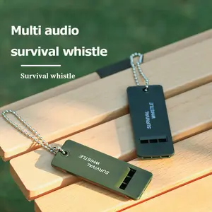 2pcs High Decibel 3-Frequency Whistle Survival Whistle Outdoor Hiking Camping Whistle 3 Holes Hunting Whistle Emergency Survival Tool