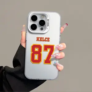 Chiefs Kelce IPhone 17 Promax Phone Case Anti Drop Case Suitable For IPhone 16 15 14 13 12 11 Xs Plus Samsung S25 S24 S23 S22 Ultra FE Acrylic Protective Shockproof Rugged Case Rugby