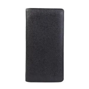 Pre-owned Louis Vuitton Leather Small Leather Goods LV Black Taiga Brazza Wallet IB26010037