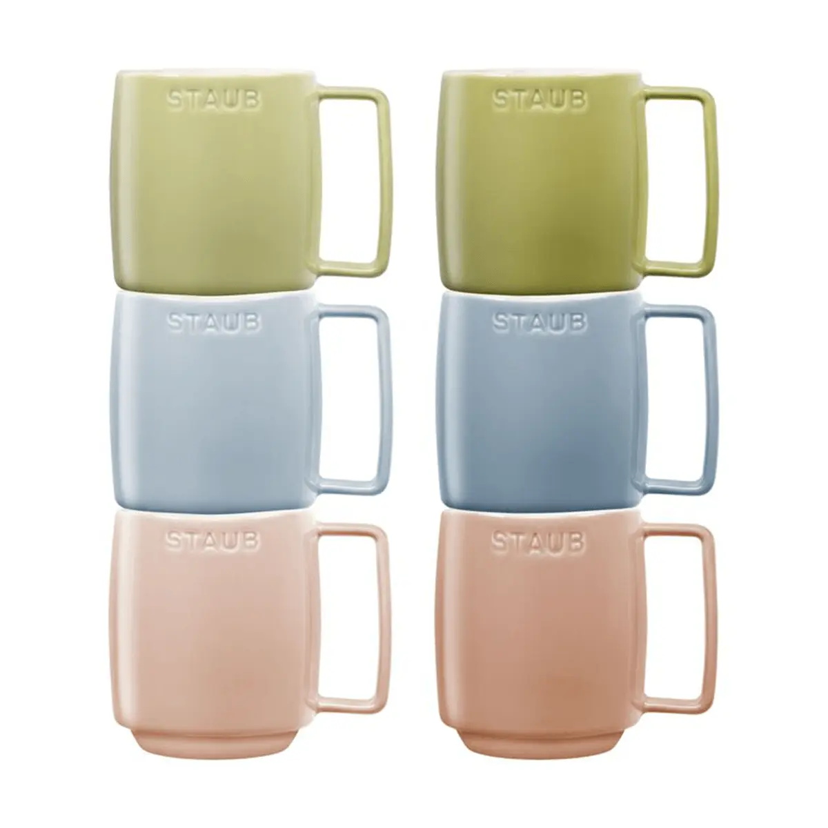 Staub 6-Piece Ceramic Mug Set 350ml - French Staub Enamelware Coffee Cups for Kitchen & Dining