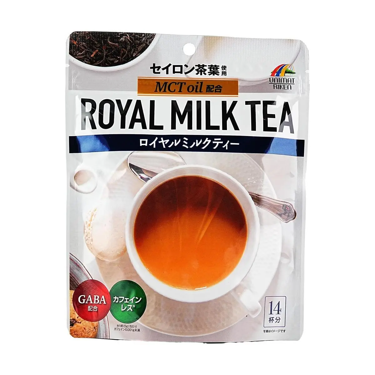 UNIMAT RIKEN Royal Milk Tea with GABA - Stress Relief & Relaxation Drink, 14 Servings, Hot & Cold Brew