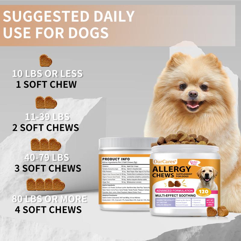 Pet Dog Allergy Chew Tablets