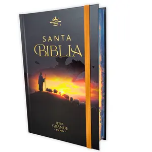 Biblia Letra Grande 12 puntos RV1960 tapa dura pastor y ovejas con elastico