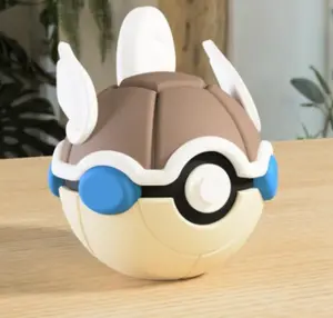 Wartortle-Inspired 3D Printed Poké Ball – Water-Type Display Collectible
