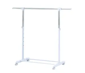 Rolling Clothes Rack with Wheels | Adjustable Metal Garment Rack