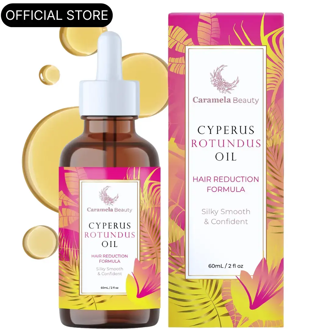 Caramela Beauty Cyperus Rotundus Oil, Body Care & Hair Removal Beauty Product for Smooth, Sensitive Skin, 60ml / 2oz, Naturally Derived Formula, Gentle Results, Beauty Products