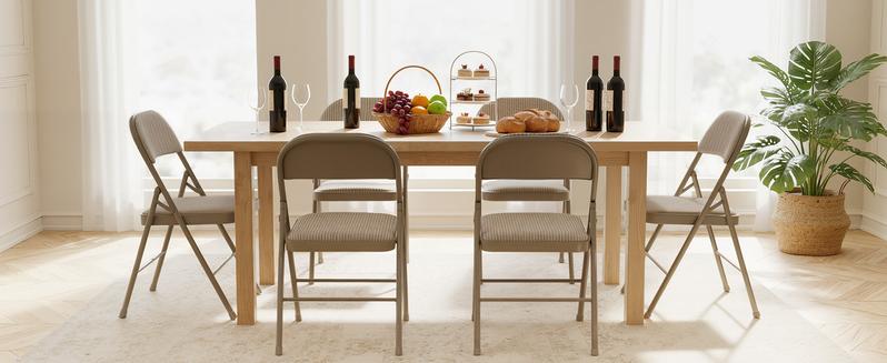 Durable Folding Chairs , Comfortable Padded Seats Ergonomic Chair, Easy Fold & Store, No Assembly Required For Indoor Outdoor Use