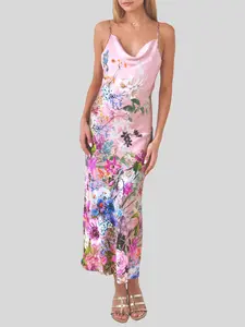 Vintage Roses 74 Silk Twill Slip Dress