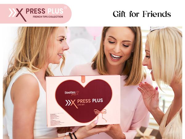 【LIVE ONLY】Beetles X Press Plus French Tip Kit, French Tips Press-On Nails with Nail Glue, Builder Top Coat, Remover, Cuticle Oil & Tools, DIY Manicure Gift for Women