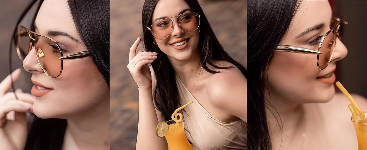 〖Summer Turn Up〗1 PCS Large Frame Double Beam Metal Fashion Glasses Toad Glasses Advanced Retro Personality Versatile Daily Wear Street Photography Vacation Travel Beach Accessories Gold Color Sleek Rectangular Sunglasses Acetate Sunglasses